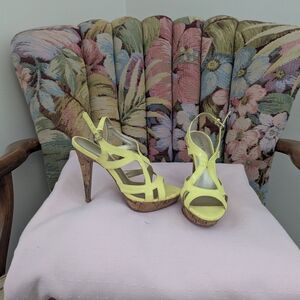 Yellow Strappy Women's Heels